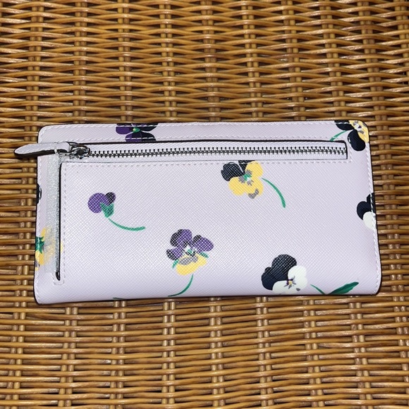 ♠️kate spade Dana Large Slim Bifold Wallet Floral Pansy - Picture 11 of 16